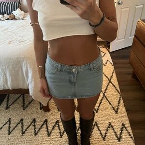 mini denim skirt